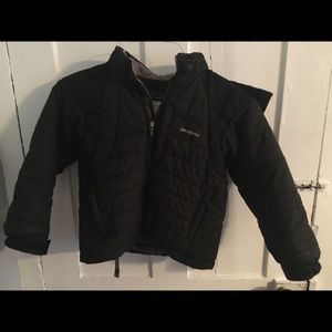 Patagonia Boys Black Coat Jacket With Hood XS 5/6
